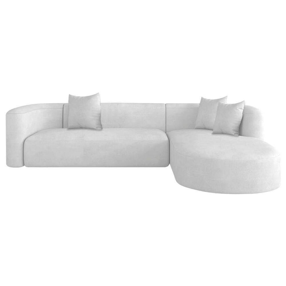 Sofá Modular Celinne Luxuoso Sala De Estar Decoração Luxo 265cm Bouclé Branco