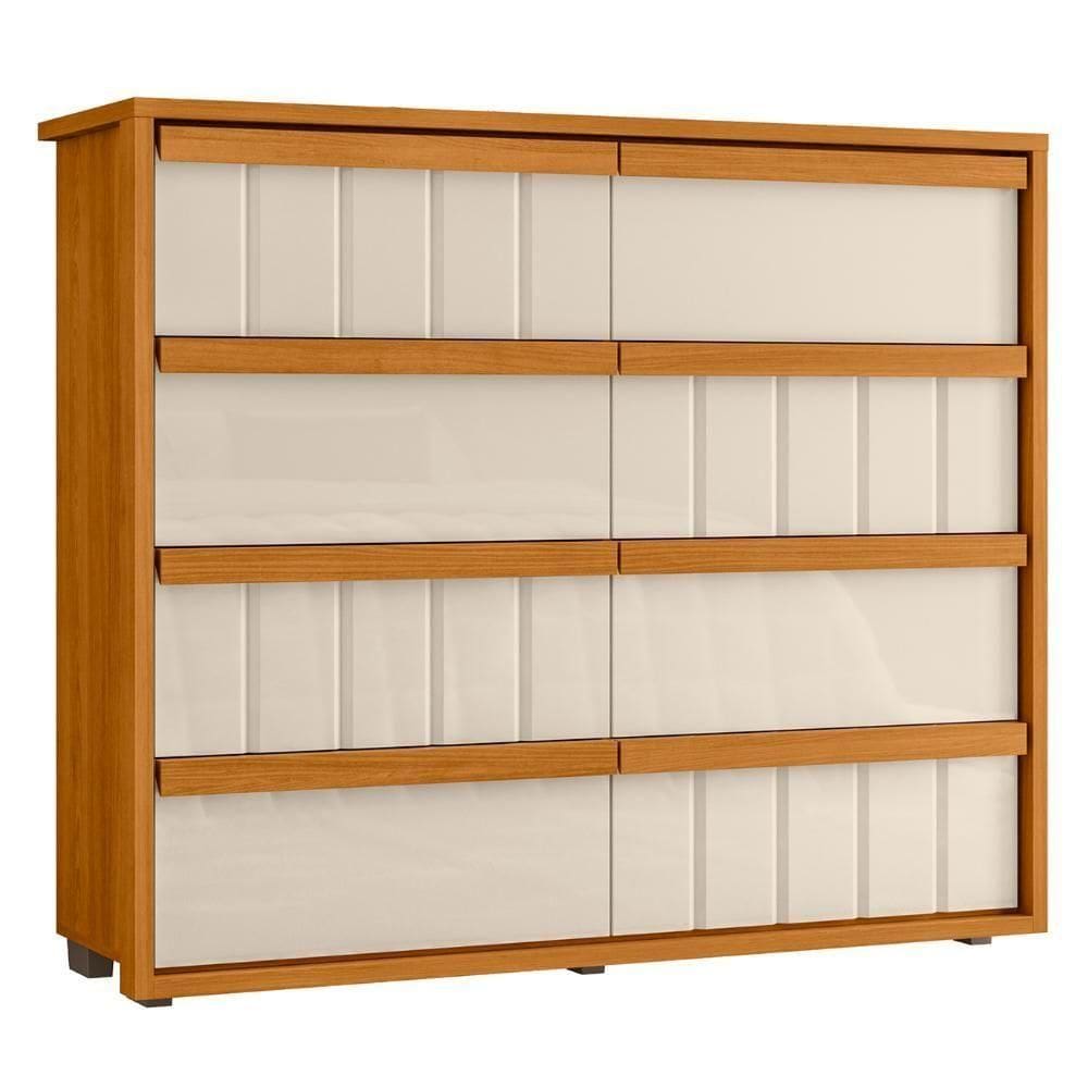Cômoda Para Quarto Com 8 Gavetas 136cm Avila Off/cinamomo Z10 - Mpozenato