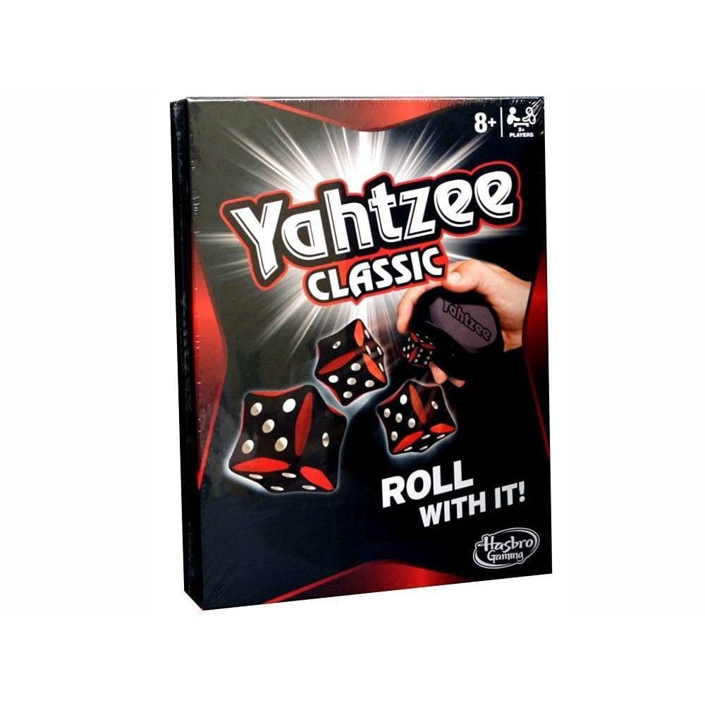 Jogo de tabuleiro Hasbro Gaming Yahtzee com 5 cartas de dados e pontuação
