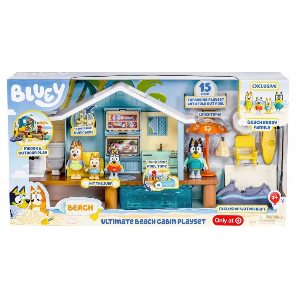 Playset Moose Toys Bluey Family & Friends Beach Cabin S9