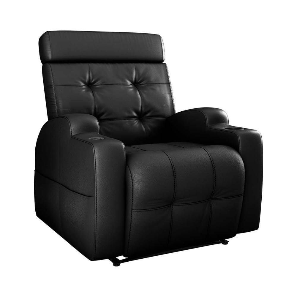 Poltrona Reclinável Do Papai Automática Com Usb E Porta Copos Cherokee Sintetico Preto Matrix Sintetico Preto