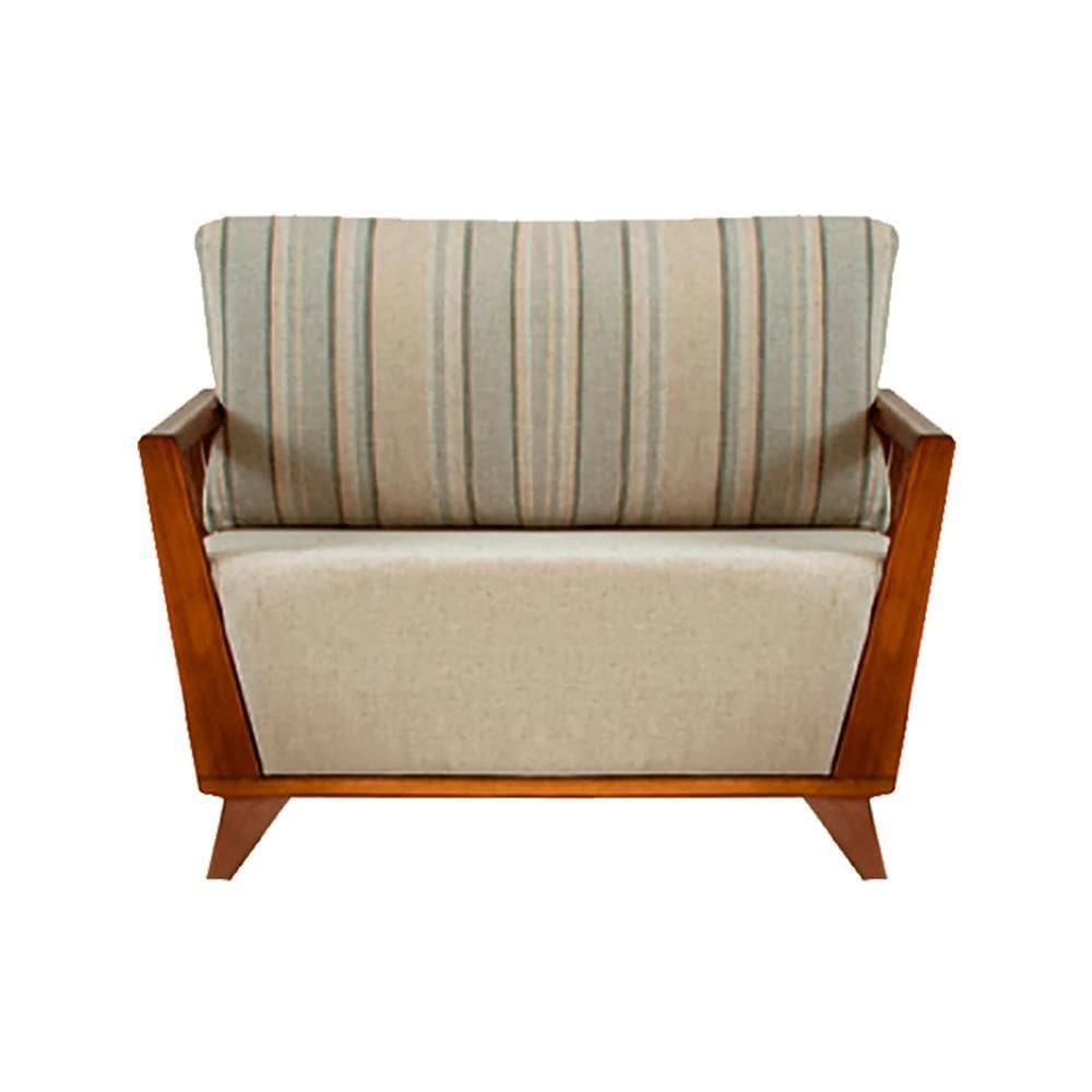 Poltrona Odara Ozki Com Braços Madeira Eucalipto Cedro Tecido Bege Corda Redonda Rami