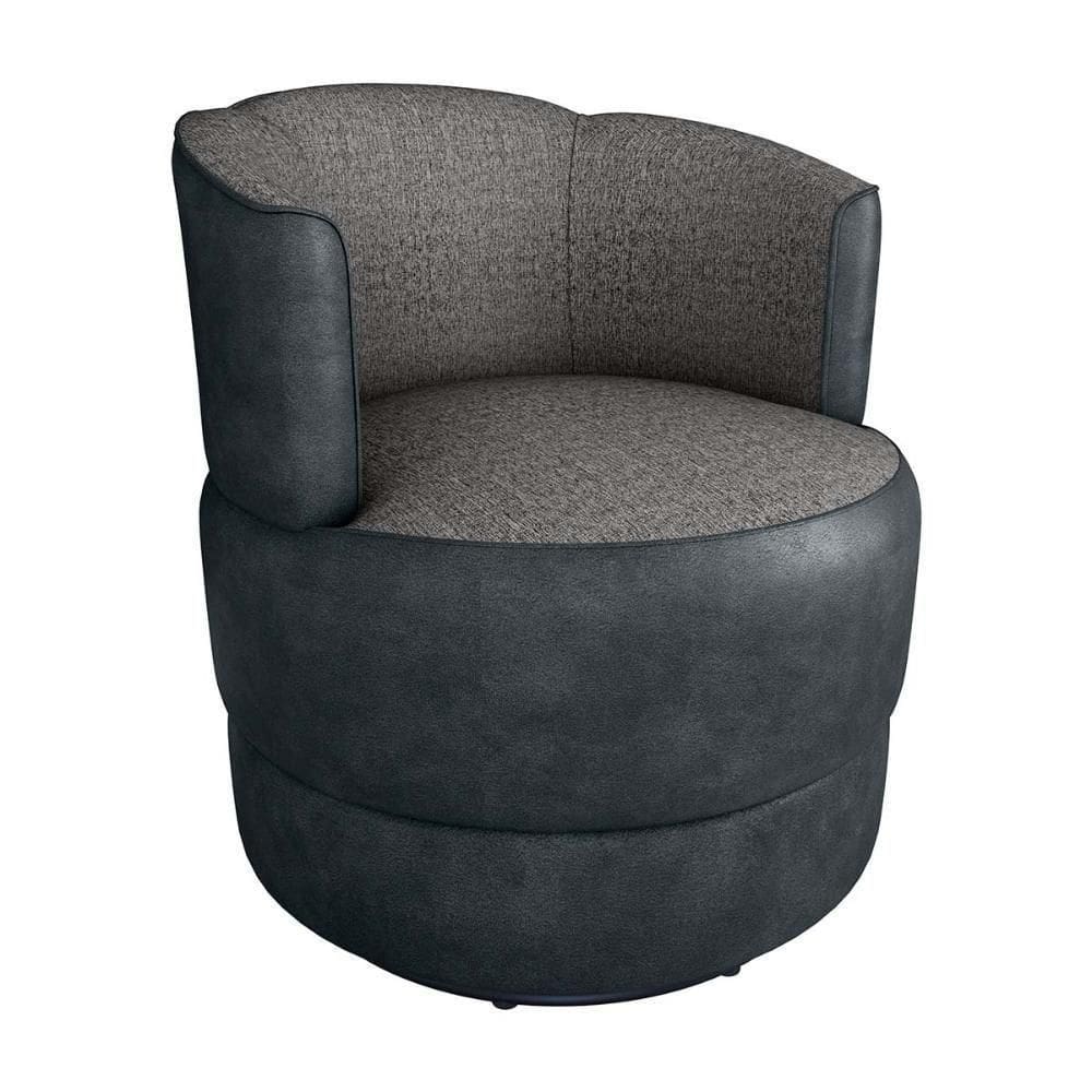 Poltrona Decorativa Giratória Base De Ferro Marselha Linho Bege Matrix Linho Bege