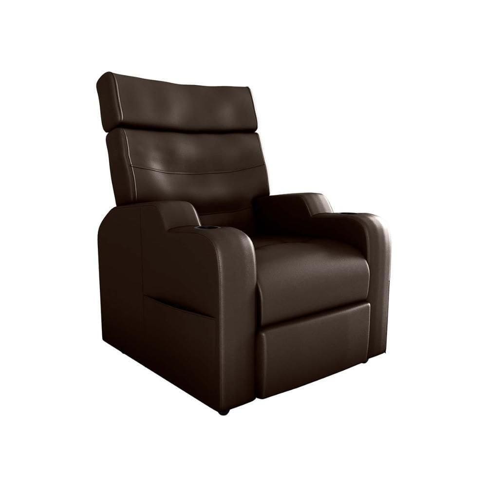 Poltrona Reclinável Do Papaicom Porta Copos Porta Controle Toro Sintetico Marrom Matrix Sintetico Marrom