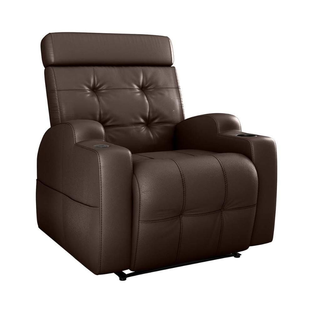 Poltrona Reclinável Do Papai Automática Com Usb E Porta Copos Cherokee Sintetico Marrom Matrix Sintetico Marrom