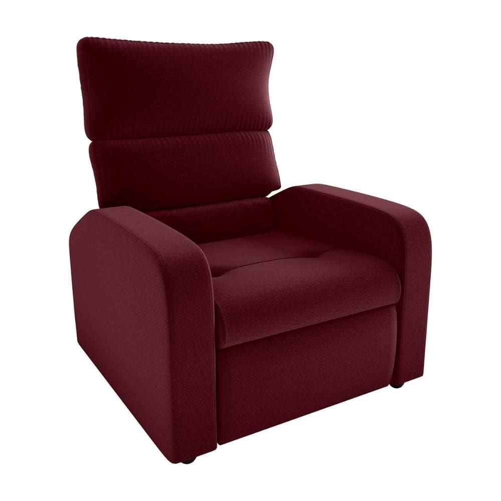 Poltrona Do Papai Reclinável Kwid Veludo Vermelho Matrix Veludo Vermelho