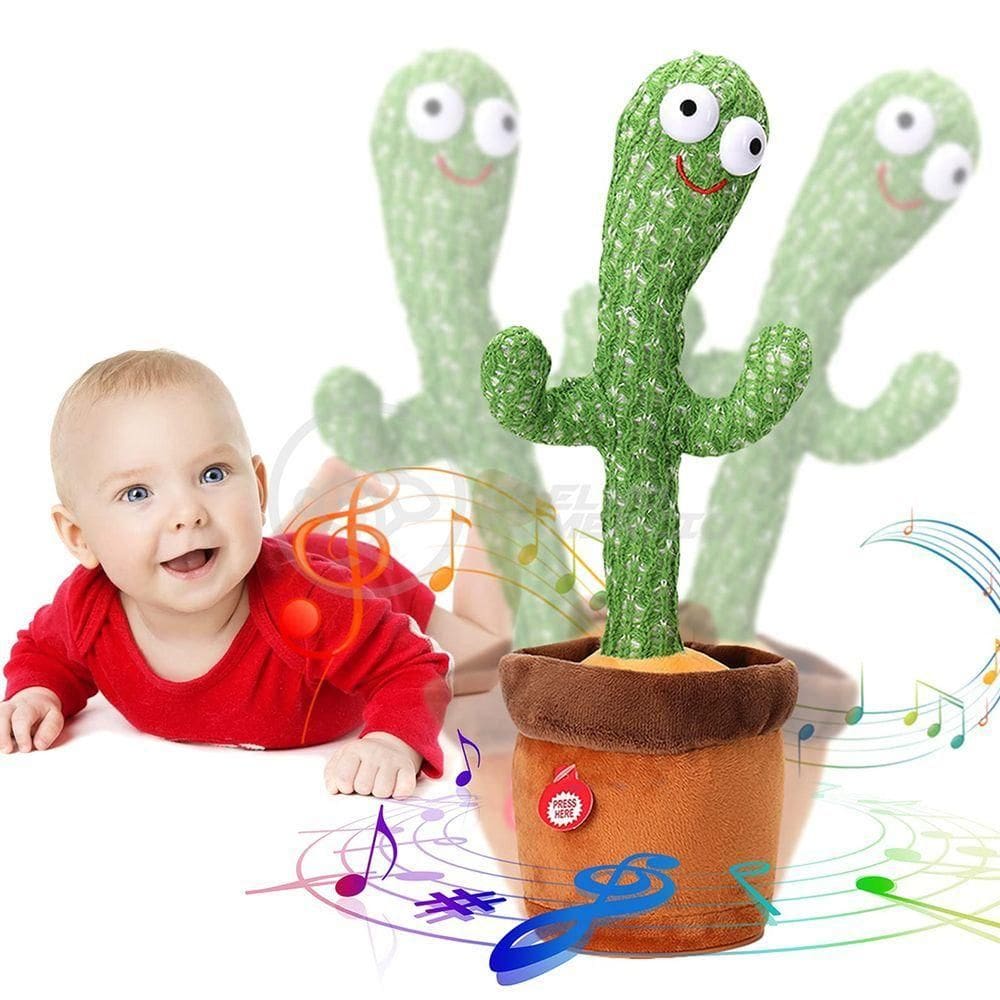 Brinquedo Cacto Dançante Pelúcia 120 Músicas Fala Repete Usb