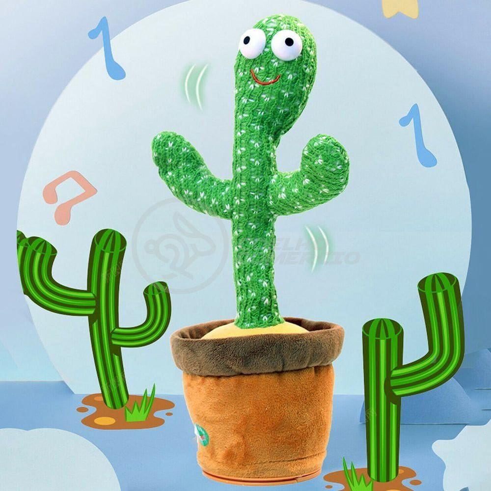 Brinquedo Cacto Dançante Pelúcia 120 Músicas Fala Repete Usb