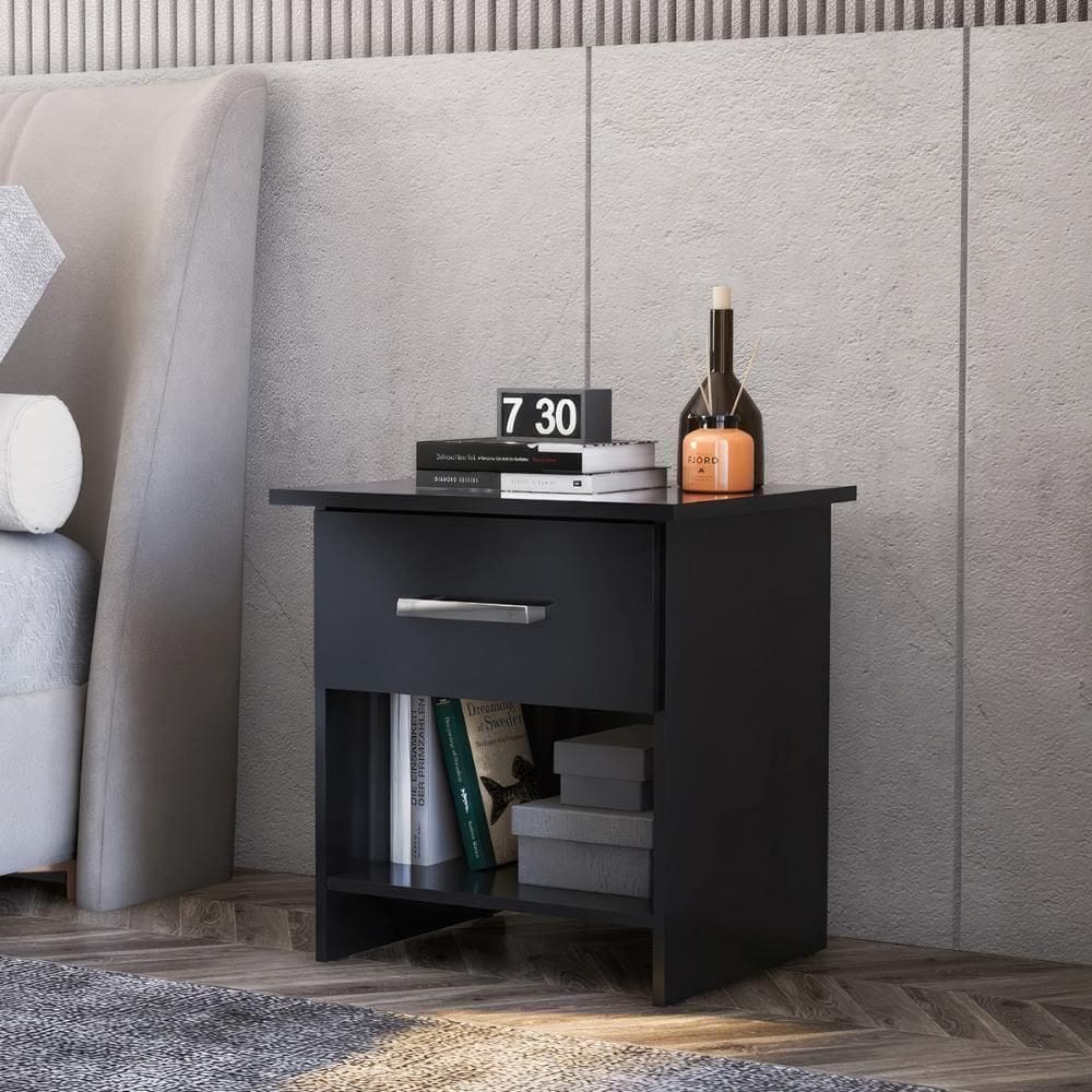 Mesa De Cabeceira Ditália 1 Gaveta -127 Preto