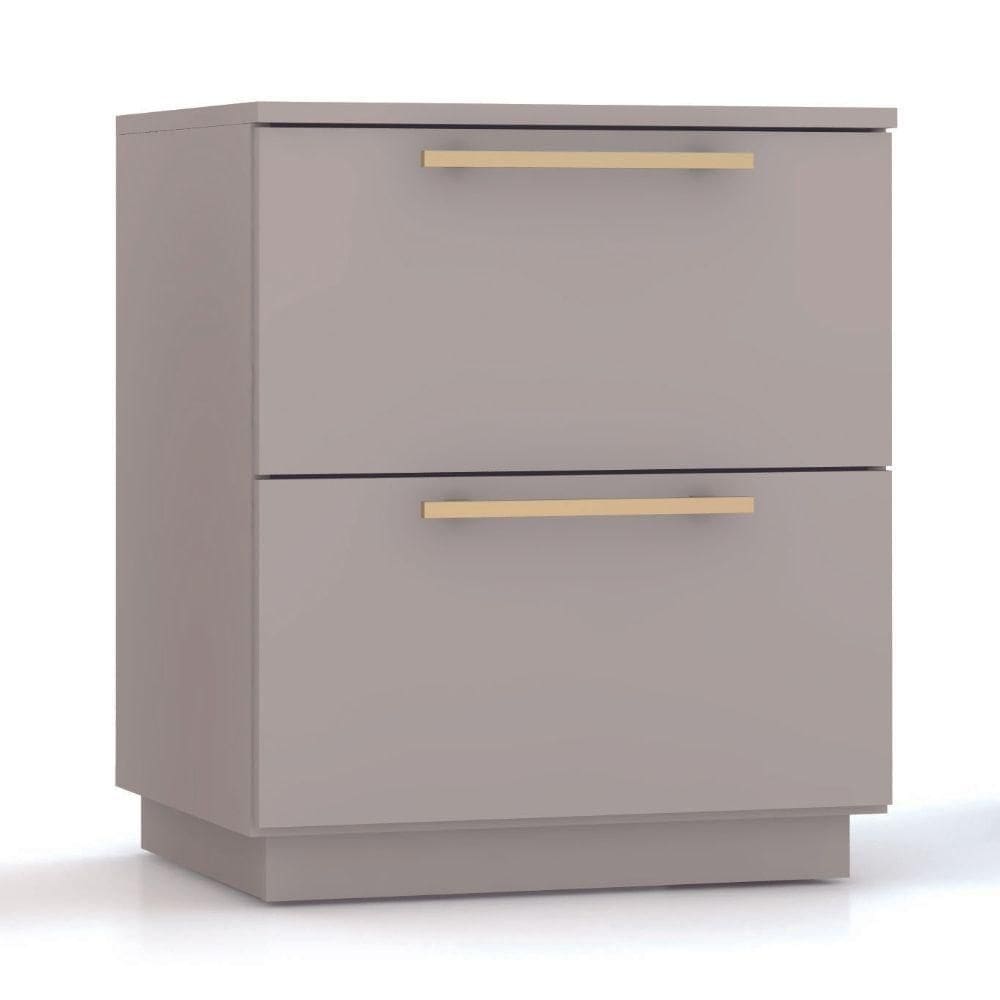 Mesa De Cabeceira Dubai 2 Gavetas 50 Cm Vila Rica Cor:fendi