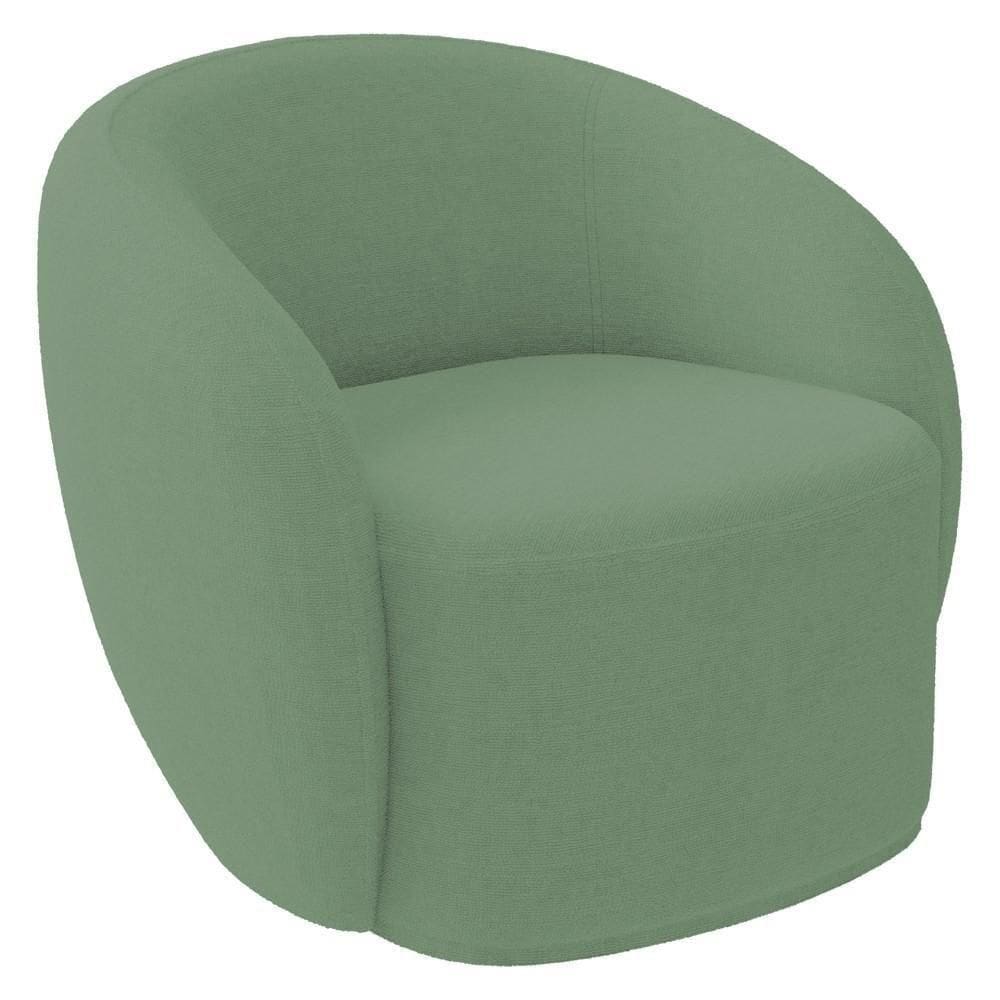 Poltrona Para Sala De Estar Giratória Orgânica Garbin Z08 Boucle Verde - Mpozenato