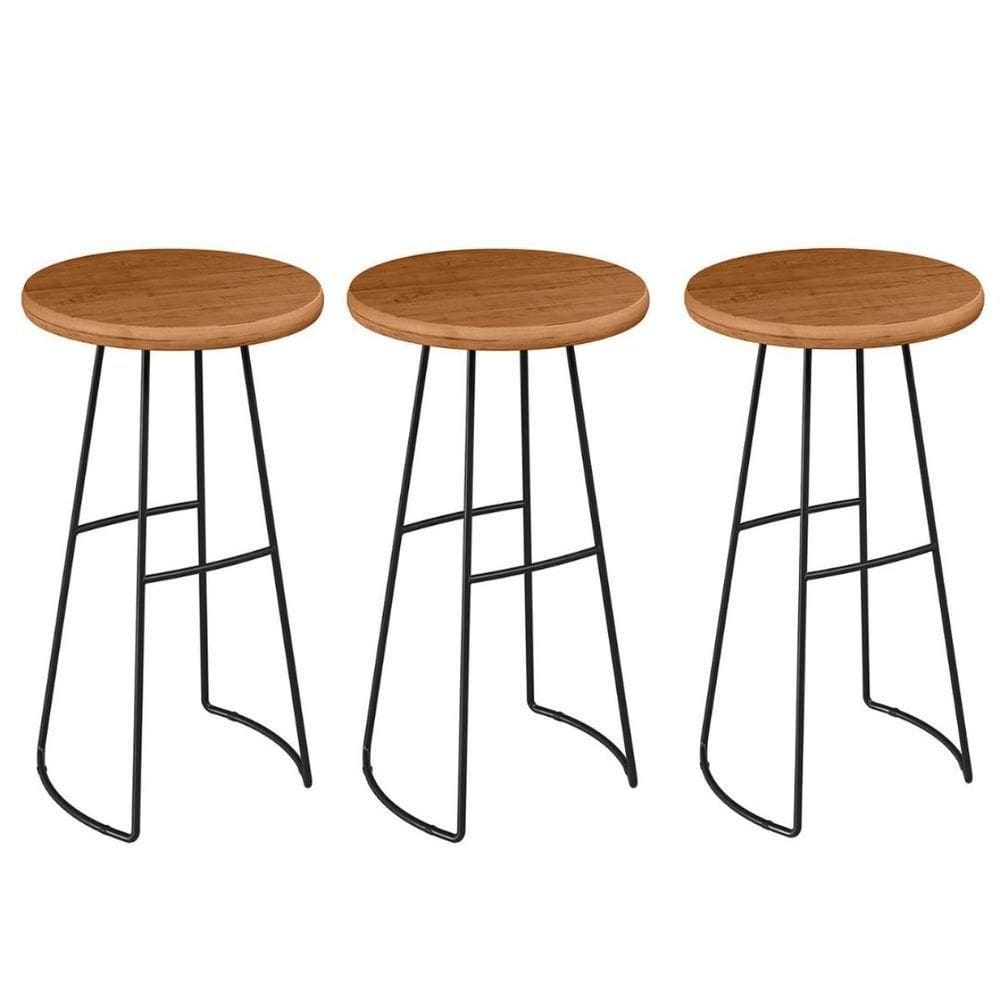 Kit 3 Mesas Bistrô Alta Para Aérea Gourmet Aurora Peroba