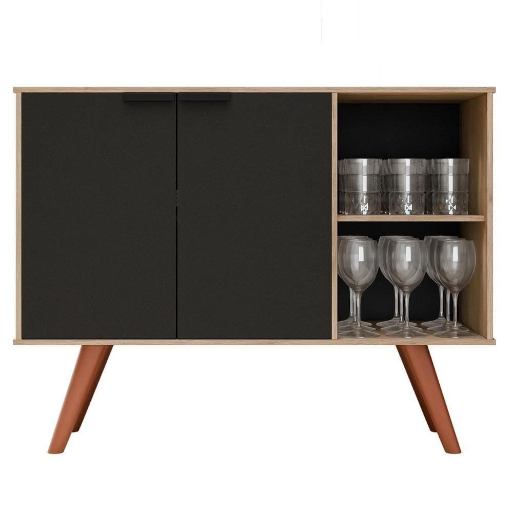 Balcão Buffet Cantinho Do Café Bianca Preto/freijó Z34 - Mpozenato