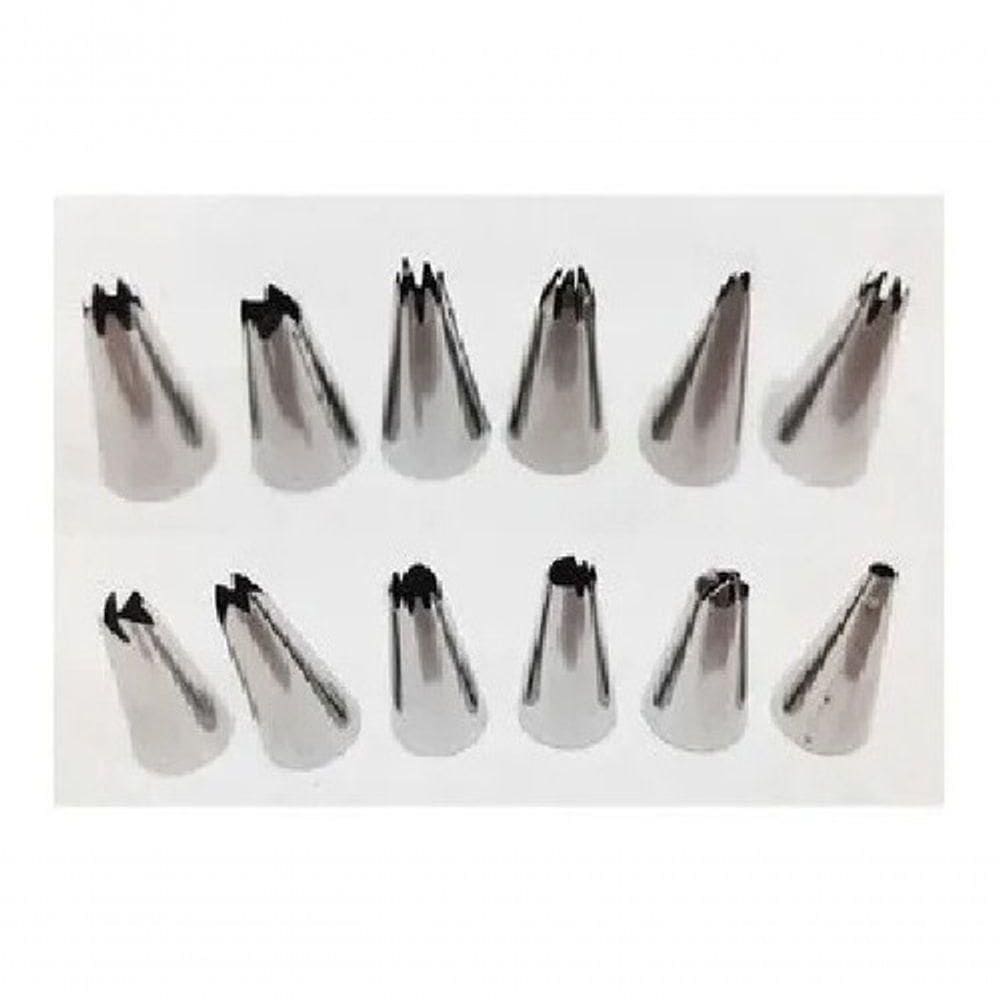 Saco Decorador Confeiteiro Profissional 12 Bicos Inox Bolo