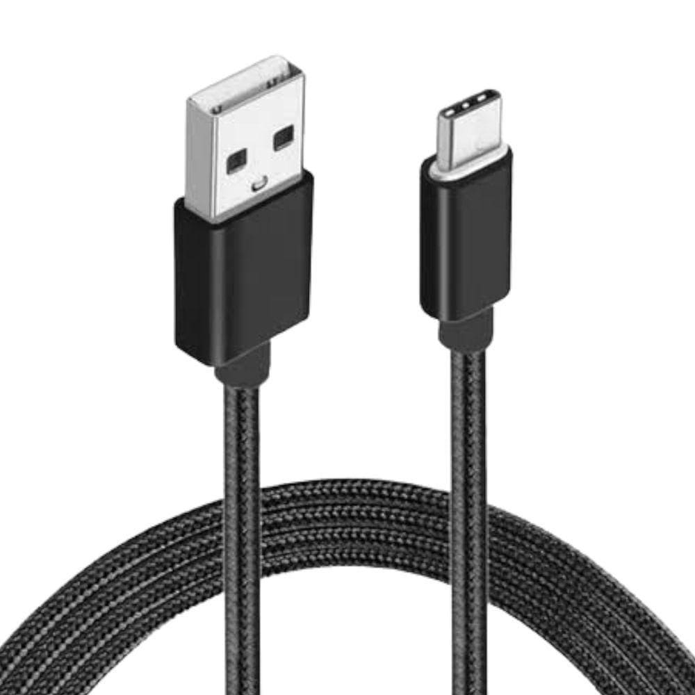 Cabo Usb Nylon 1 Metro Para Redmi Note 11 - Compatível Preto