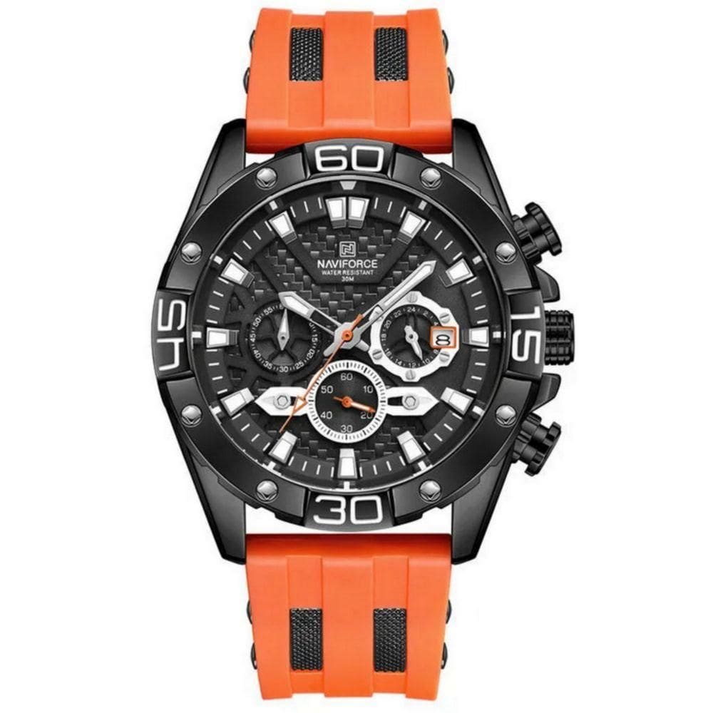 Relógio Para Homens Militar De Silicone à Prova D´agua Esportivo Casual Laranja