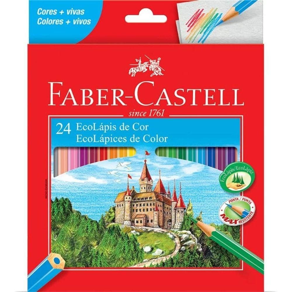 Lápis De Cor Triangular 24 Cores - Faber Castell -