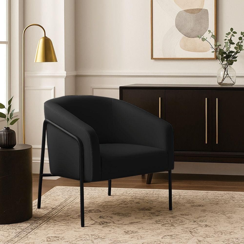 Poltrona Sala Industrial Alta Preto Stella Veludo D03 - D`rossi Preto