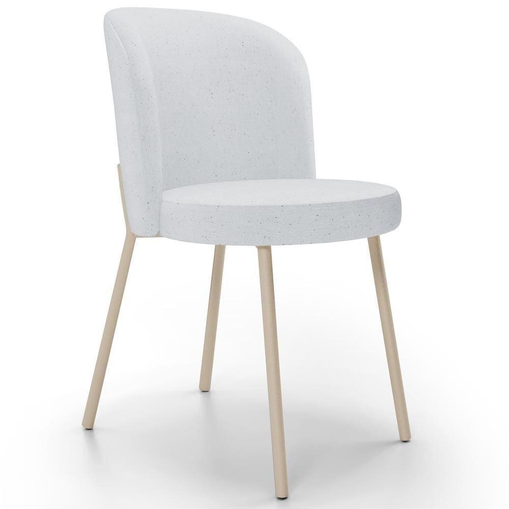 Cadeira Para Sala De Jantar Cozinha Estofada Gavi Arena L02 Linho Cinza - Lyam Decor