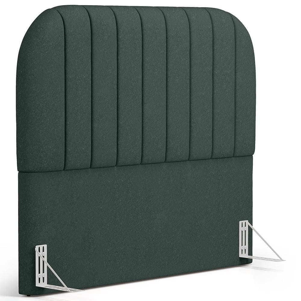 Cabeceira Cama Box Queen Estofada Orgânica 160cm Alice W01 Linho Verde Musgo - Lyam Decor