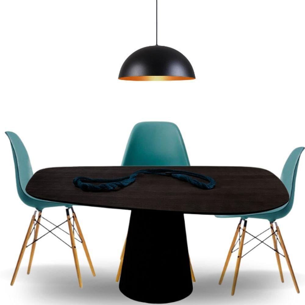 Mesa Oval Organica Flower 2.35x122cm Em Ebano