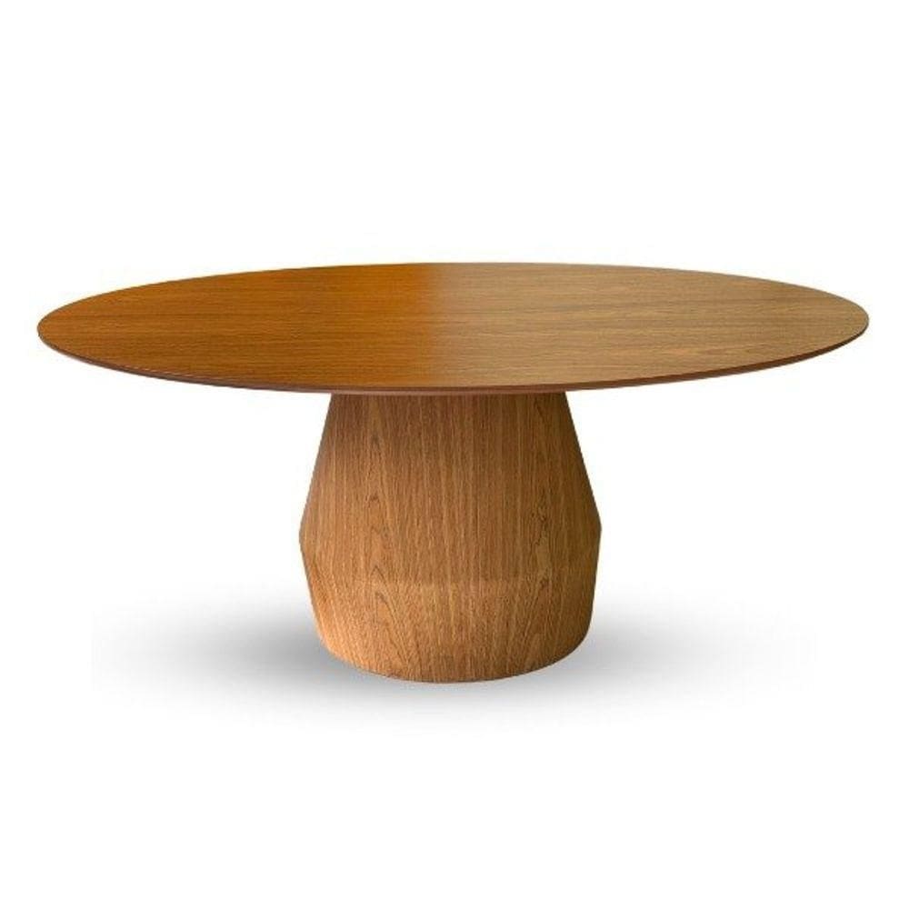 Mesa De Jantar Cone Balone 137x90 Cm Freijó Natural E Design Exclusivo