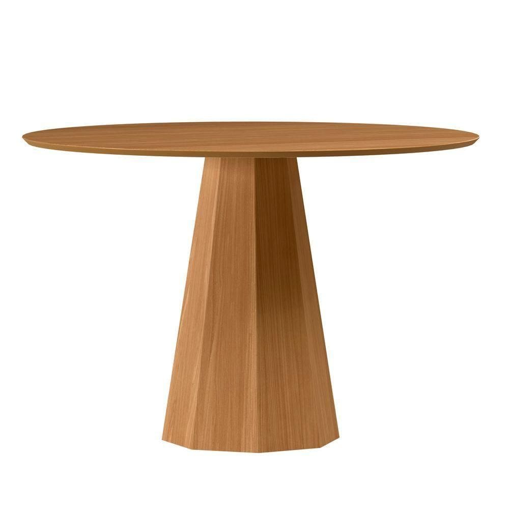 Mesa De Jantar Redonda Para 4 Lugares Tampo Em Mdf 1,17m Isis Ypê - New Ceval