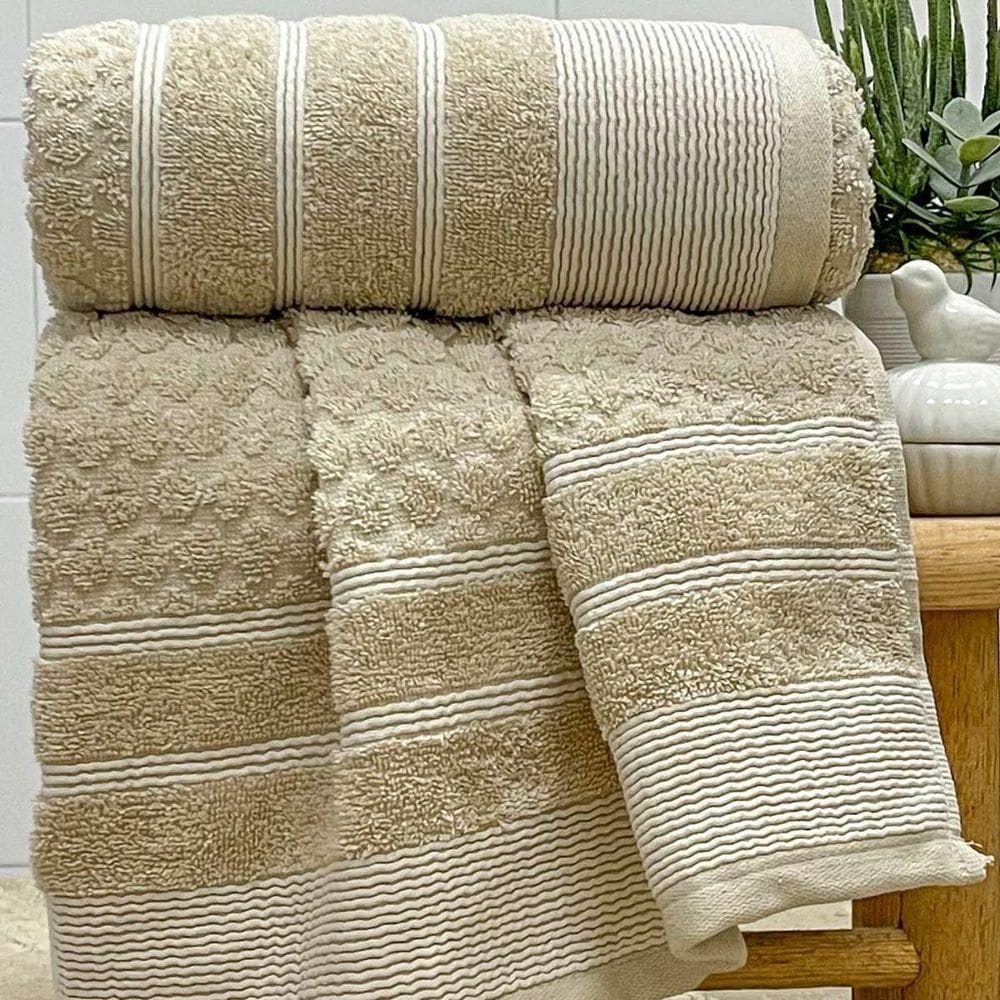 Toalha De Rosto Treviso Fio Penteado 50x70 Bege