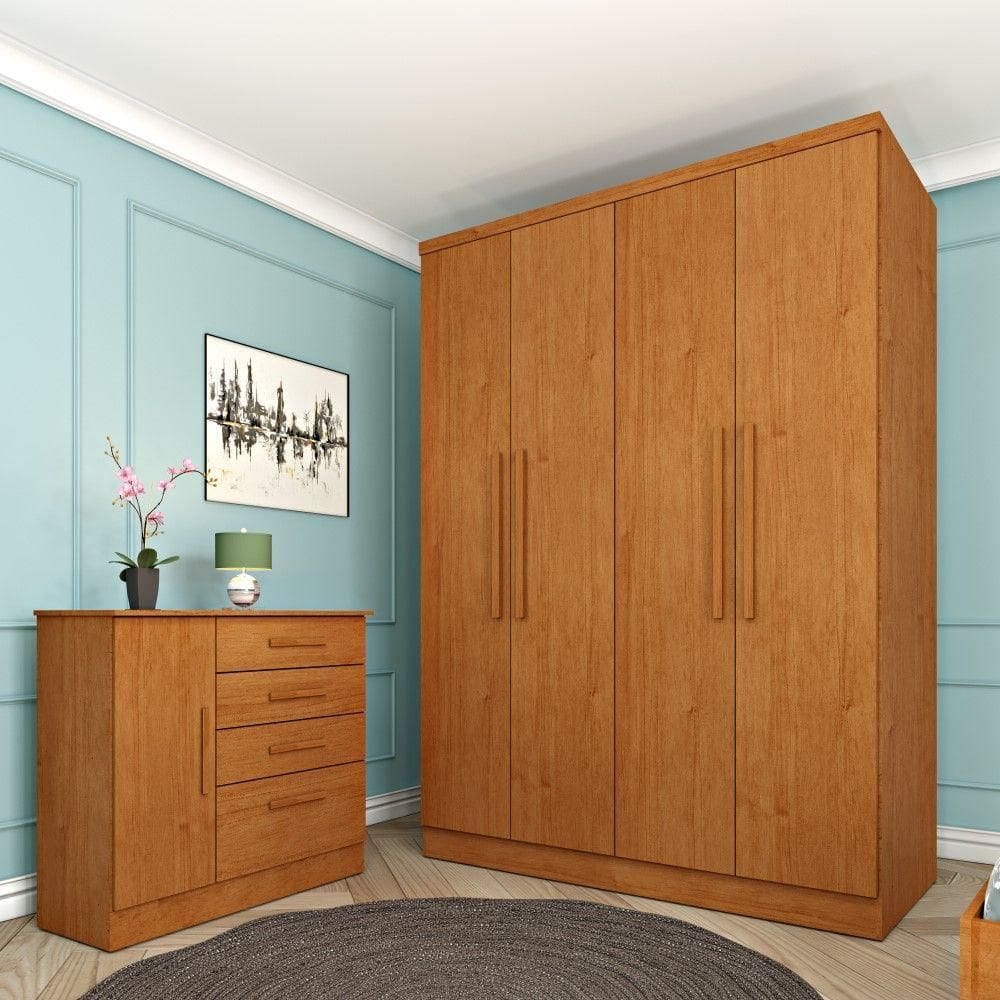 Roupeiro Amsterdam 4 Portas Tcil Cinamomo