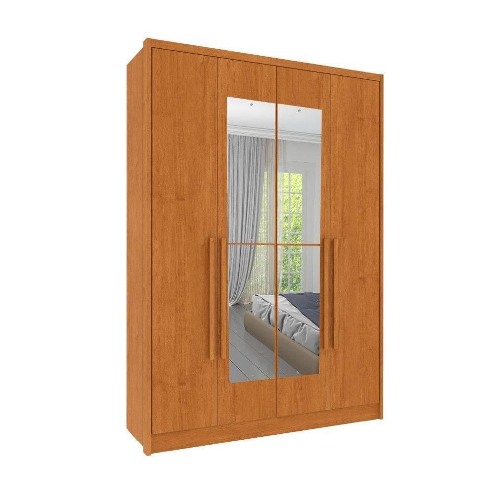 Roupeiro Dinamarca Com Espelho 4 Portas Tcil Cinamomo