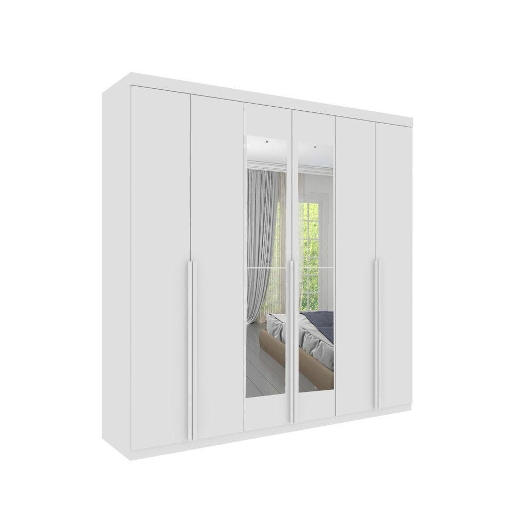 Roupeiro Joinville Com Espelho 6 Portas Tcil Neve