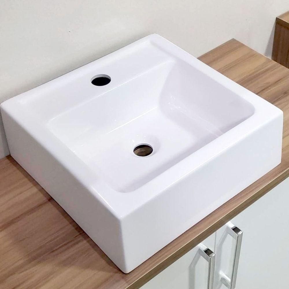 Cuba Para Banheiro De Sobrepor 35cm Branco Chanel - On Móveis