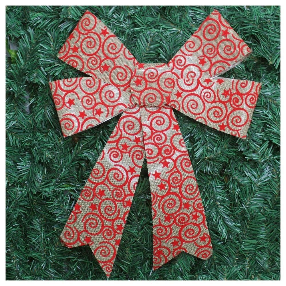 Kit 20 Enfeite árvore Natal Laço Arabesco Com Veludo 42 Cm