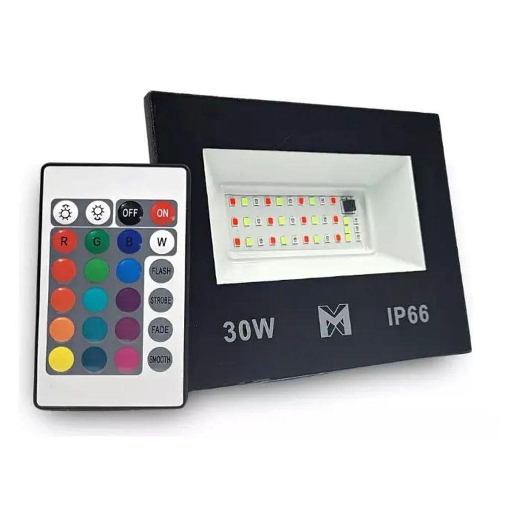 Kit Com 8 Refletores Rgb 30w Holofote Prova D`água Mx-0309