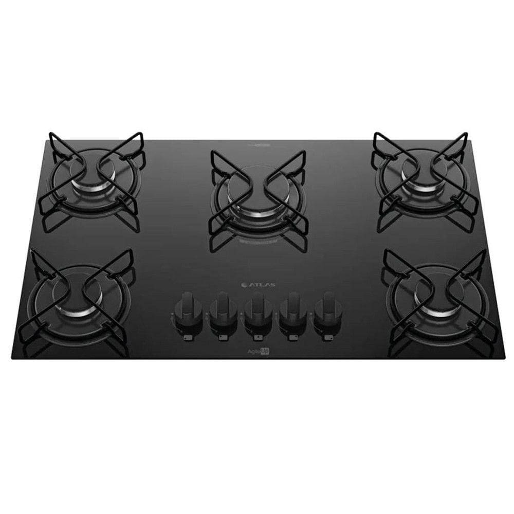 Cooktop 5 Bocas Agile Up Acendimento Automático Atlas Preto Bivolt