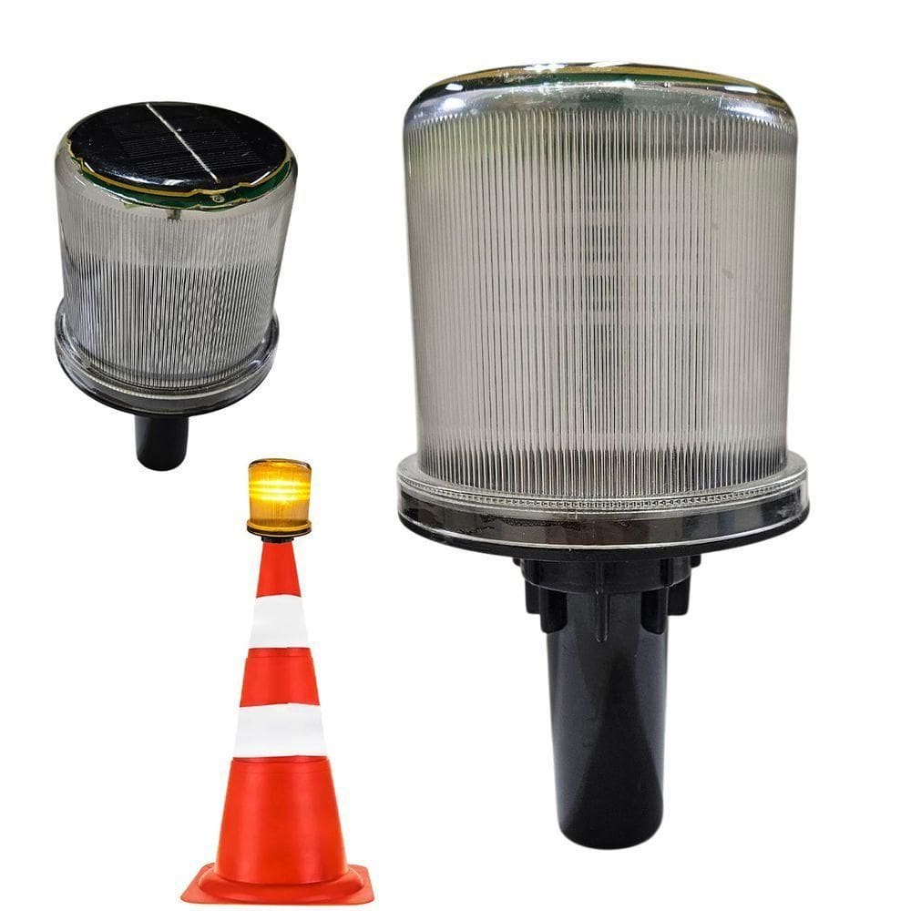 Sinalizador Viario Solar Cone Rodovia Estrada Obra Sinalizaçao Transito Estacionamento Segurança Acidentes Alerta Aviso