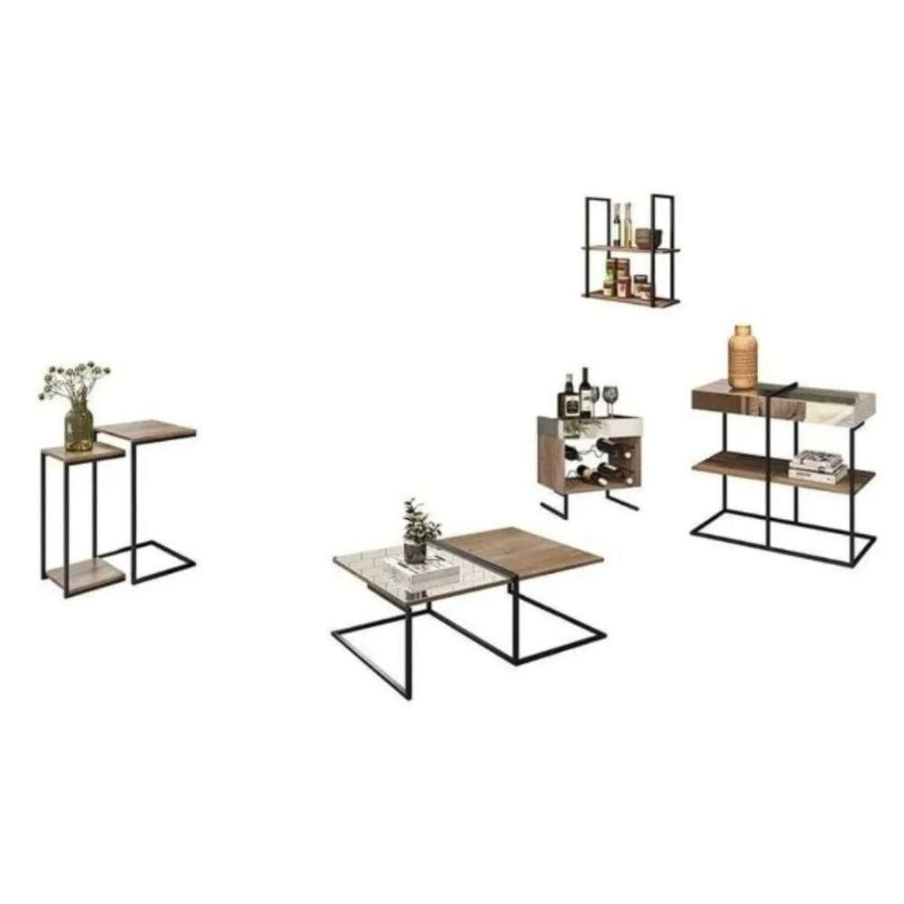 Kit Aparador Prateleira Adega E Mesas Aurora Demolição