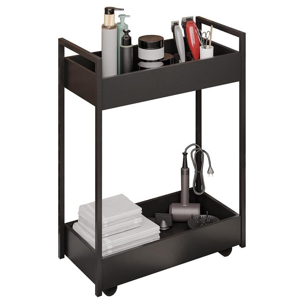 Carrinho Auxiliar Para Salão De Beleza Industrial Sara Z34 Preto/preto - Mpozenato