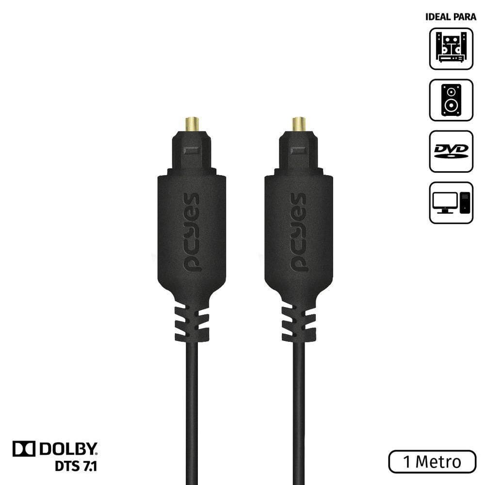 Cabo óptico Digital Toslink Macho 1 Metro - Pod-1