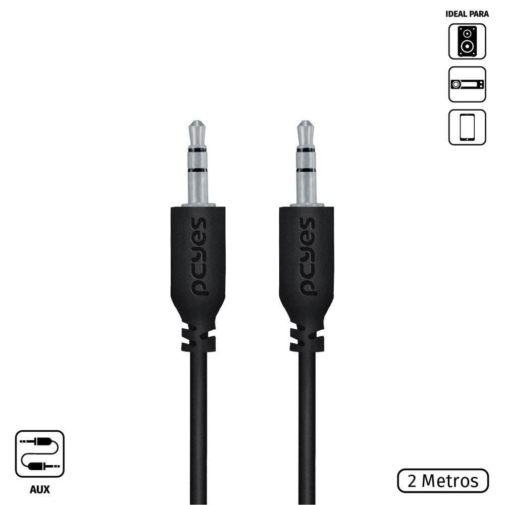 Cabo P2 Macho Para P2 Macho 28awg Puro Cobre 2 Metros - P35m-2