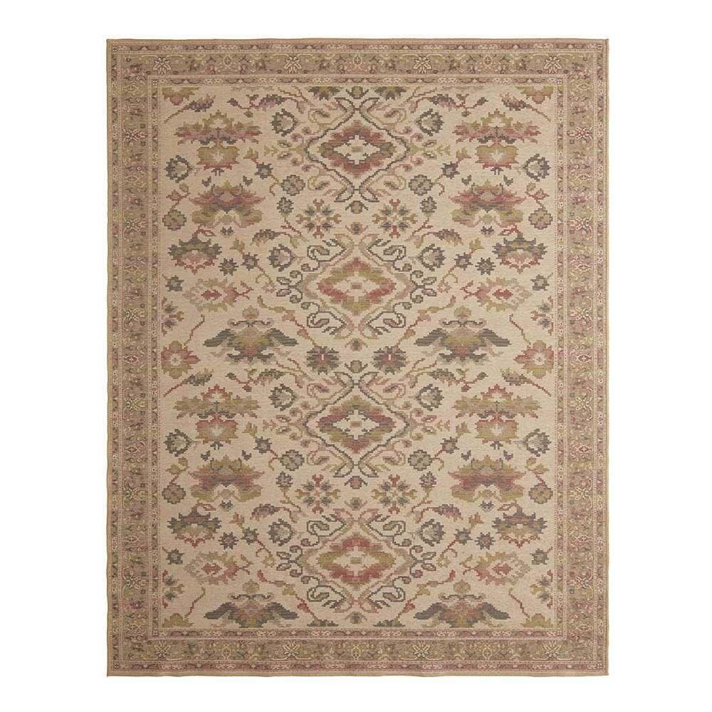 Tapete Para Sala Funcional Medalhao 72 Bege 1,00x1,50m