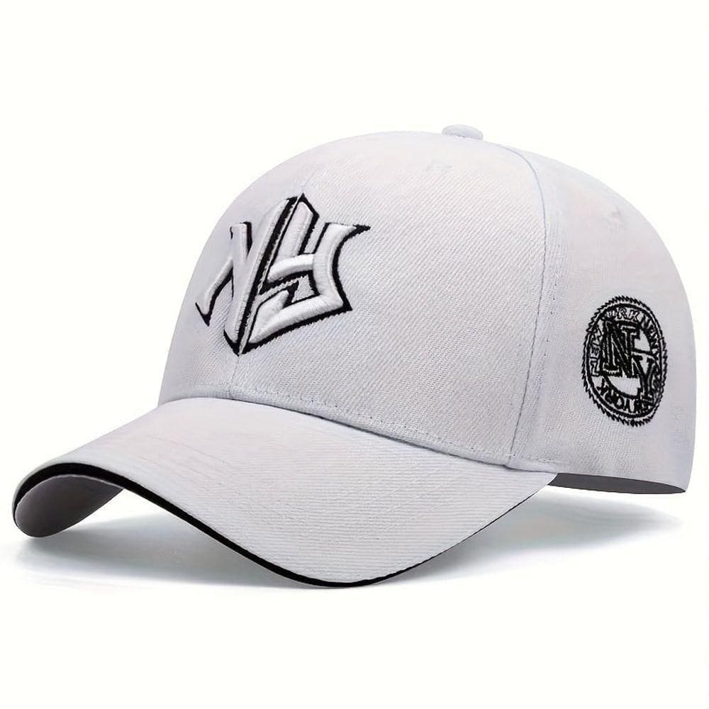 Boné De Beisebol Bordado Com Letras Estilosas Poliéster, Perfeito Para Esportes Ao Ar Livre Cinza