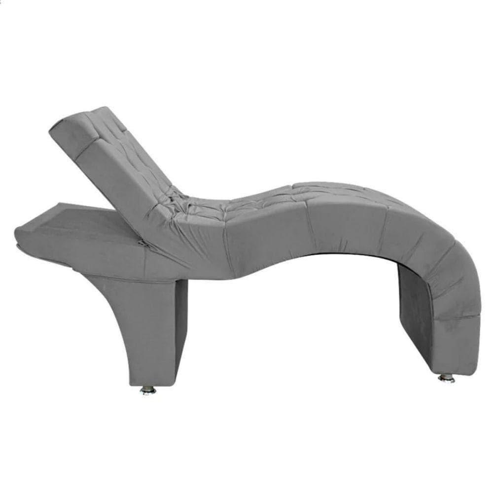 Maca Estética Estofada Reclinável Ergonômica Suede Eliana Cinza