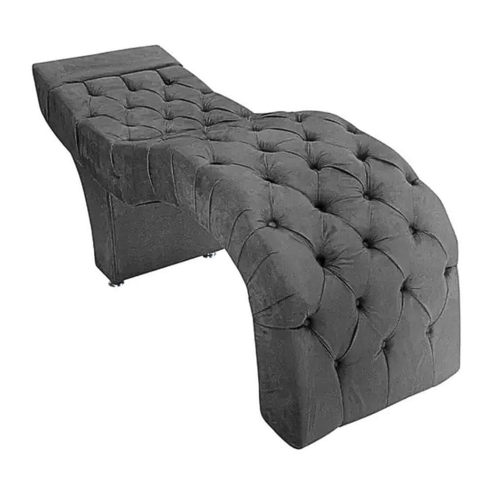 Maca Estofada Estética Cílios Salão Spa Suede Júlia Cor:cinza