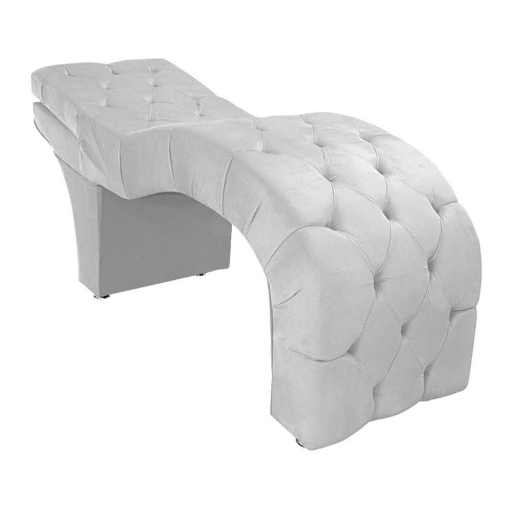 Maca Estética Estofada Reclinável Ergonômica Suede Tati Cor:branco