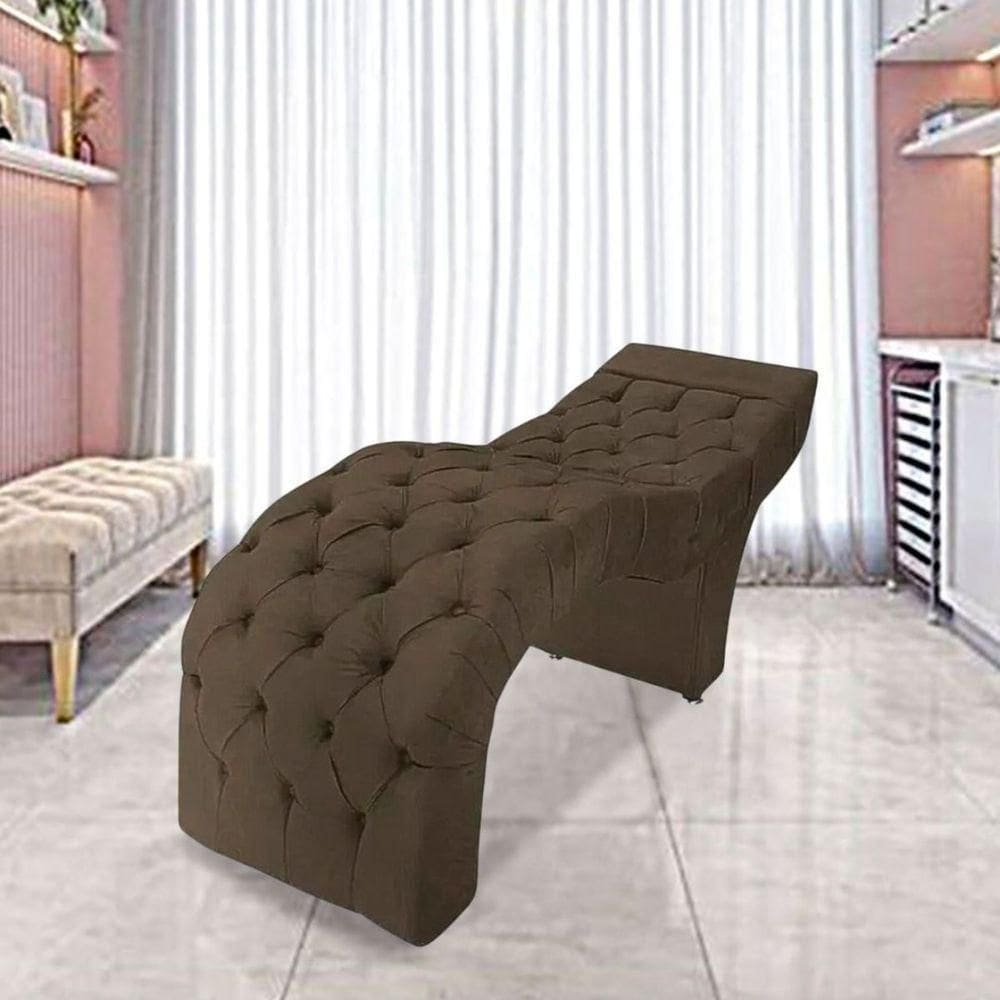 Maca Estofada Estética Cílios Salão Spa Veludo Júlia Marrom