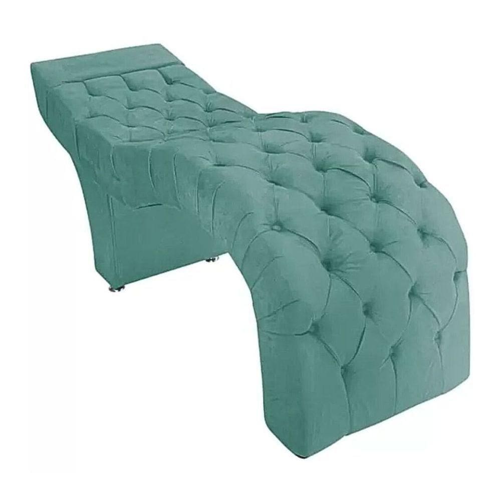 Maca Estofada Estética Cílios Salão Spa Suede Rebeca Azul Tiffany