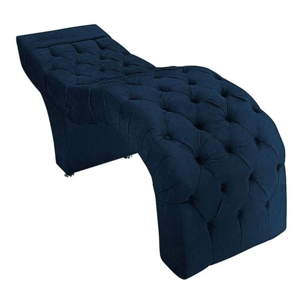 Maca Estofada Estética Cílios Salão Spa Veludo Vivian Cor:azul Marinho