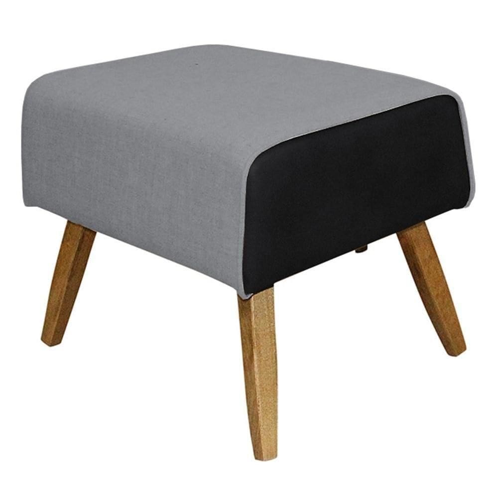 Puff Decorativo 60 Cm Viseo C-05 C-416 Linho Cinza - Domi