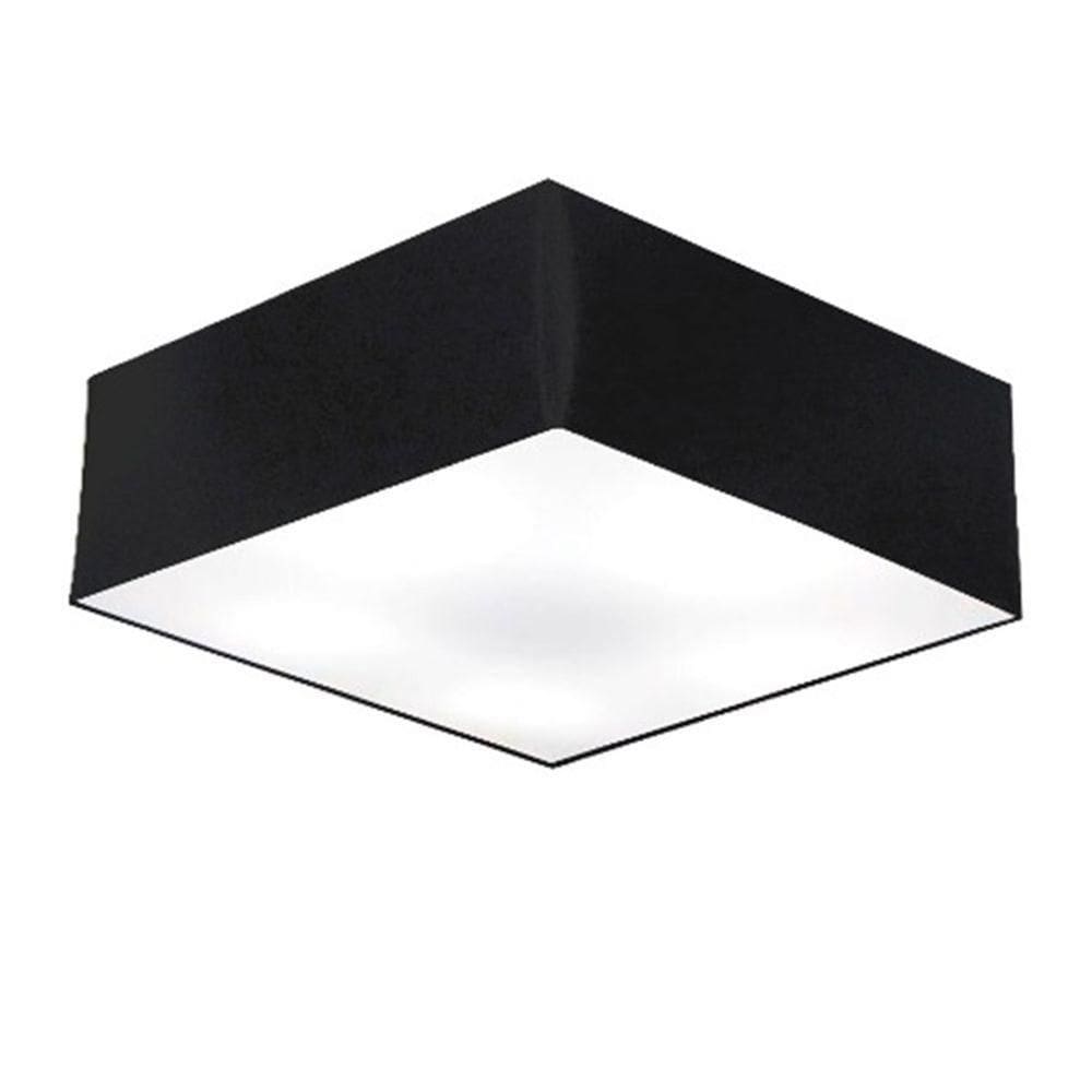 Plafon Quadrado Vivare Md-3002 Cúpula Em Tecido 15/50x50cm - Bivolt Preta 127/220v